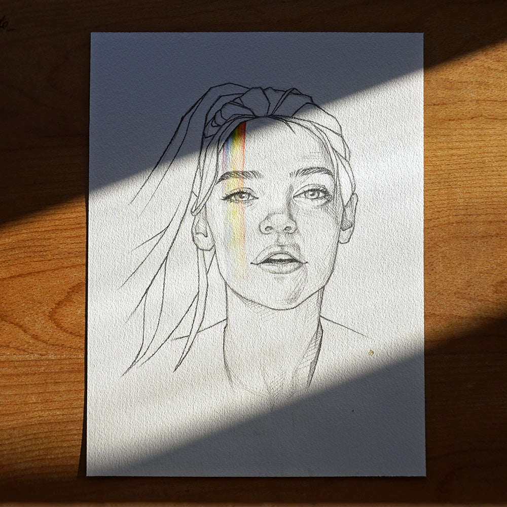 "Girl with the Rainbow Stripe" Fine Art Print