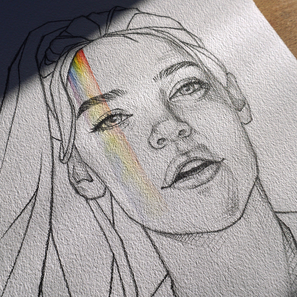 "Girl with the Rainbow Stripe" Fine Art Print