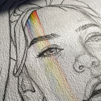 "Girl with the Rainbow Stripe" Fine Art Print